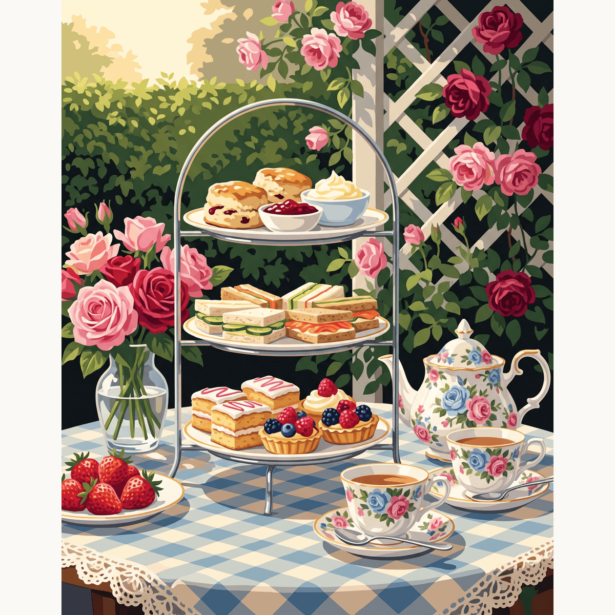 Rose Garden Tea - Number Artist Paint by Numbers Kits