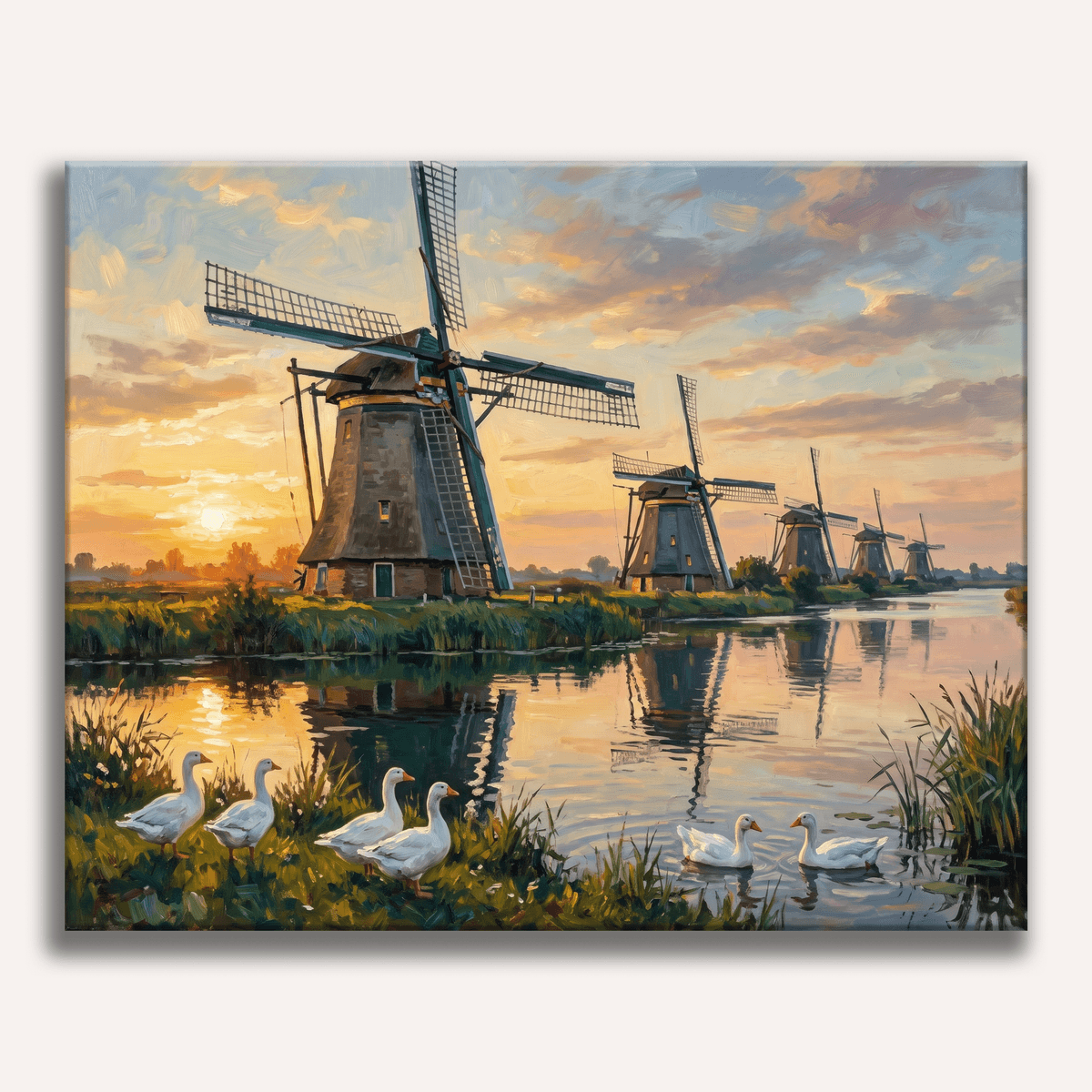 Kinderdijk Evening Calm - Number Artist Paint by Numbers Kits