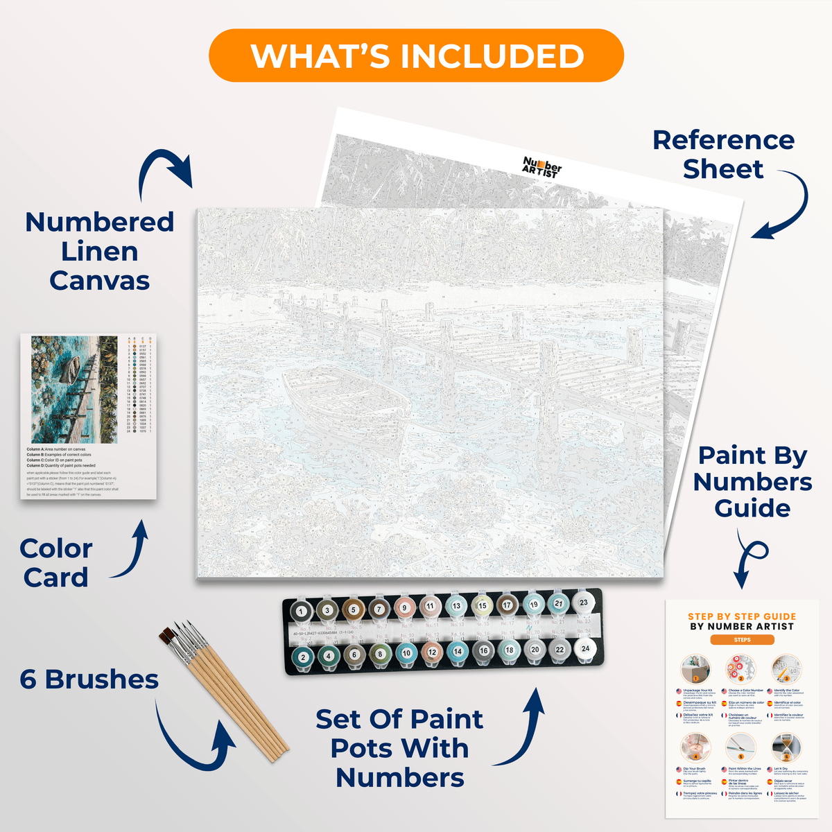 Lagoon Pier Bliss - Number Artist Paint by Numbers Kits