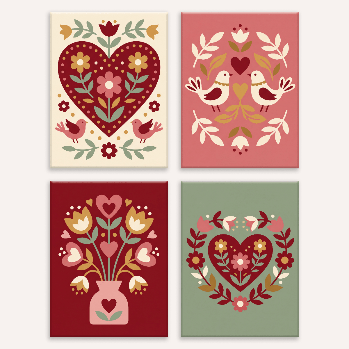 Folk Art Love - Number Artist Paint by Numbers Kits