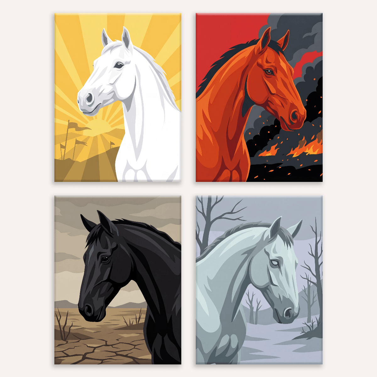 Four Horses of Apocalypse - Number Artist Paint by Numbers Kits