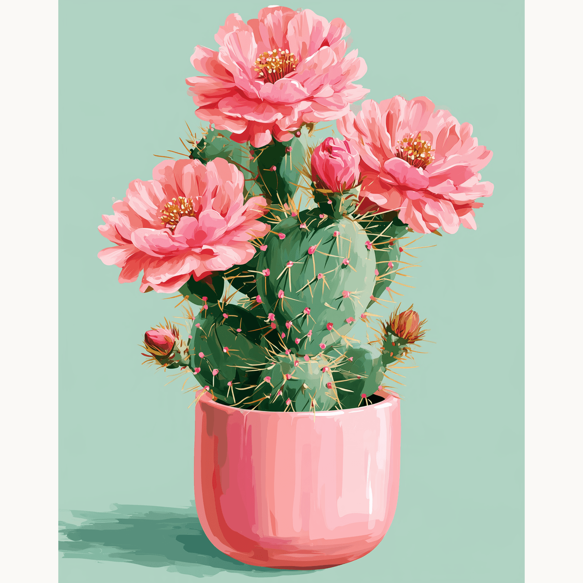 Prickly Pear Cactus - Number Artist Paint by Numbers Kits