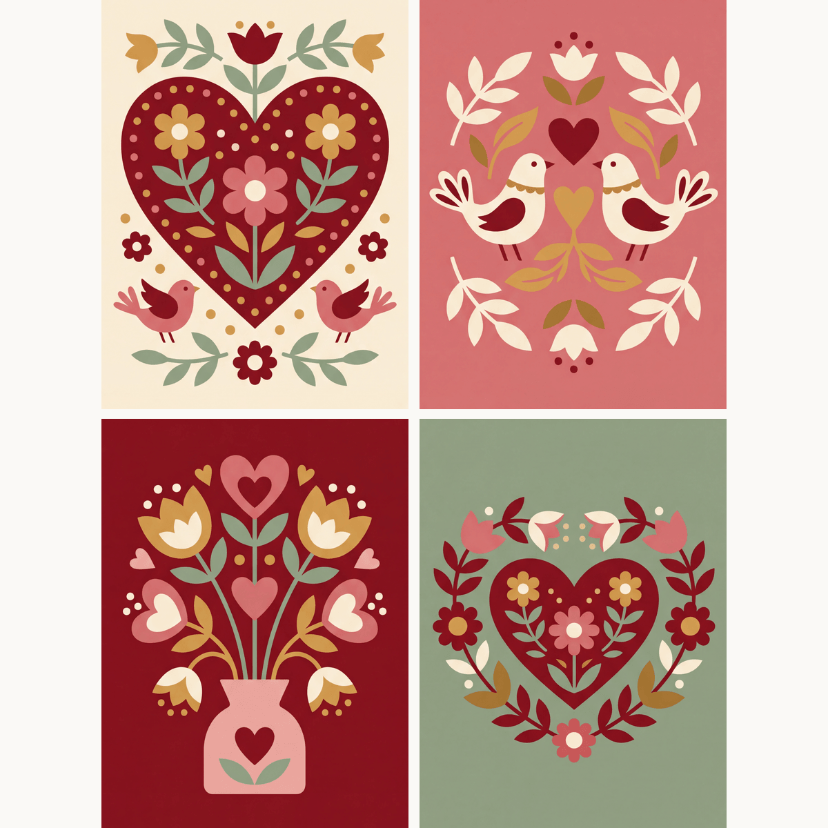 Folk Art Love - Number Artist Paint by Numbers Kits