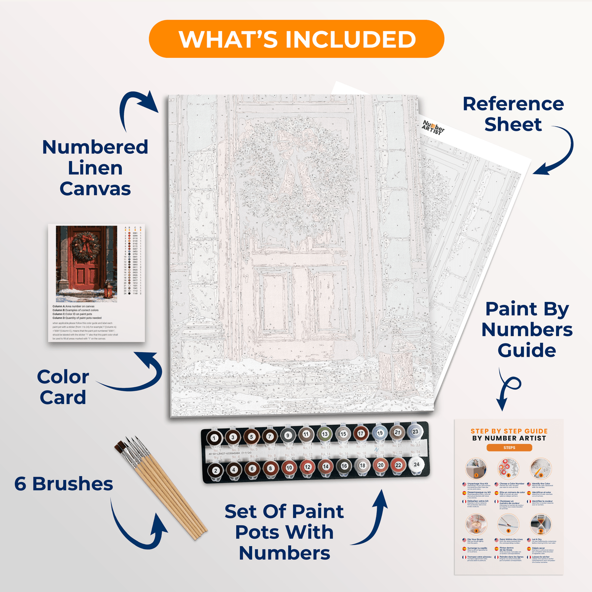 Velvet Door Wreath - Number Artist Paint by Numbers Kits