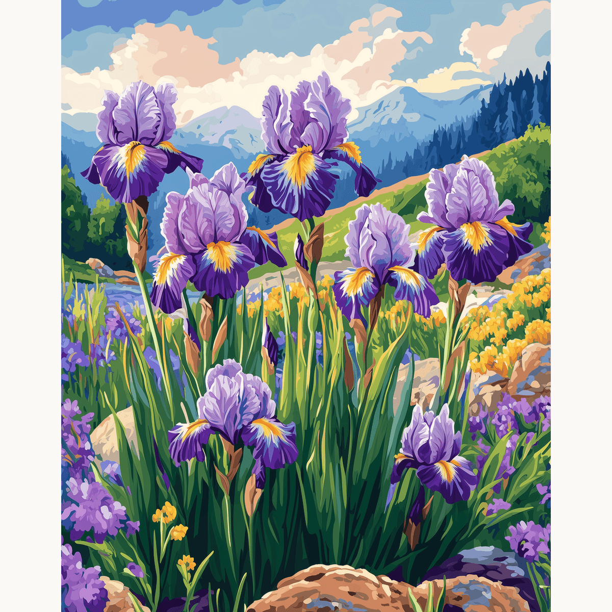 Iris Greenery - Number Artist Paint by Numbers Kits