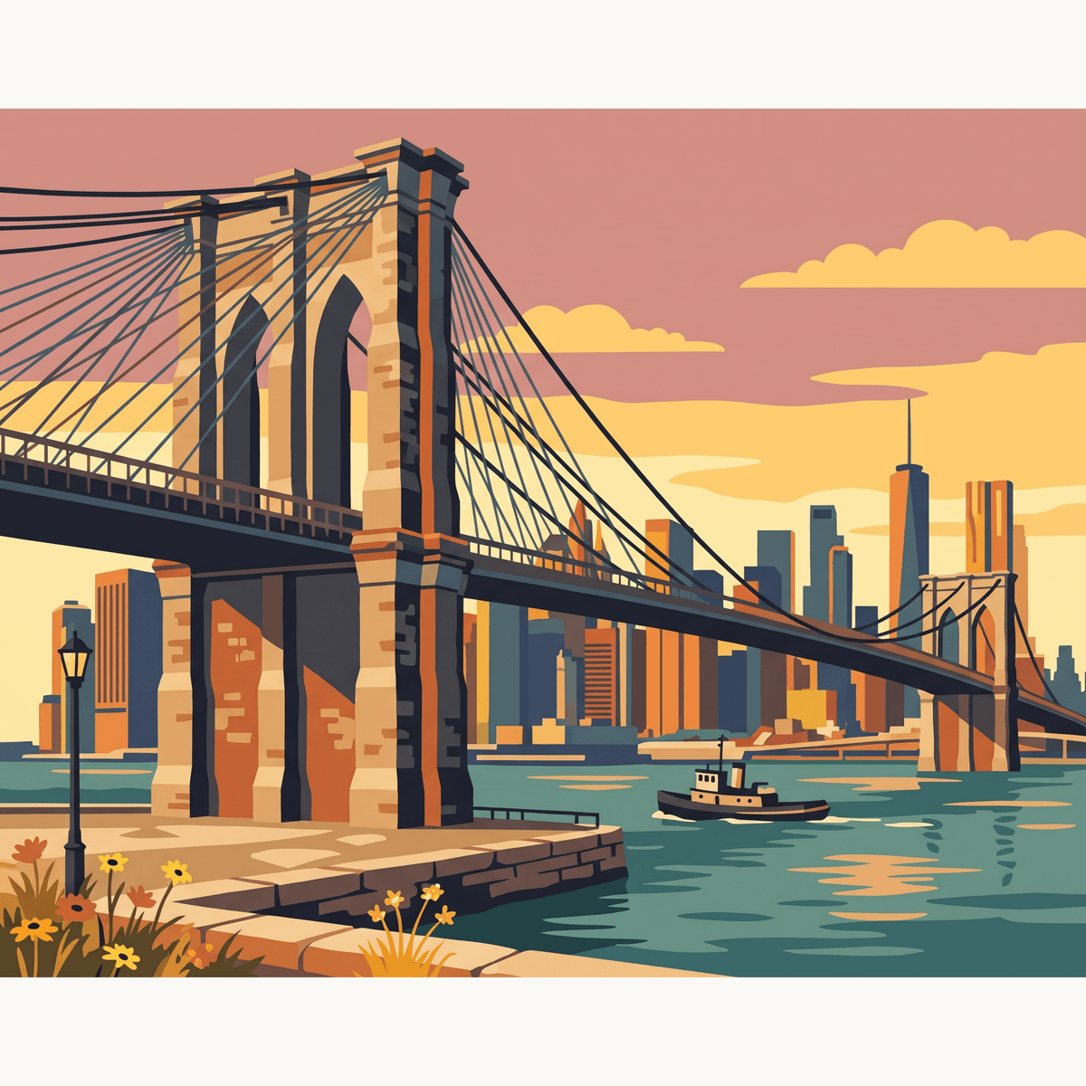 Brooklyn Golden Hour - Number Artist Paint by Numbers Kits