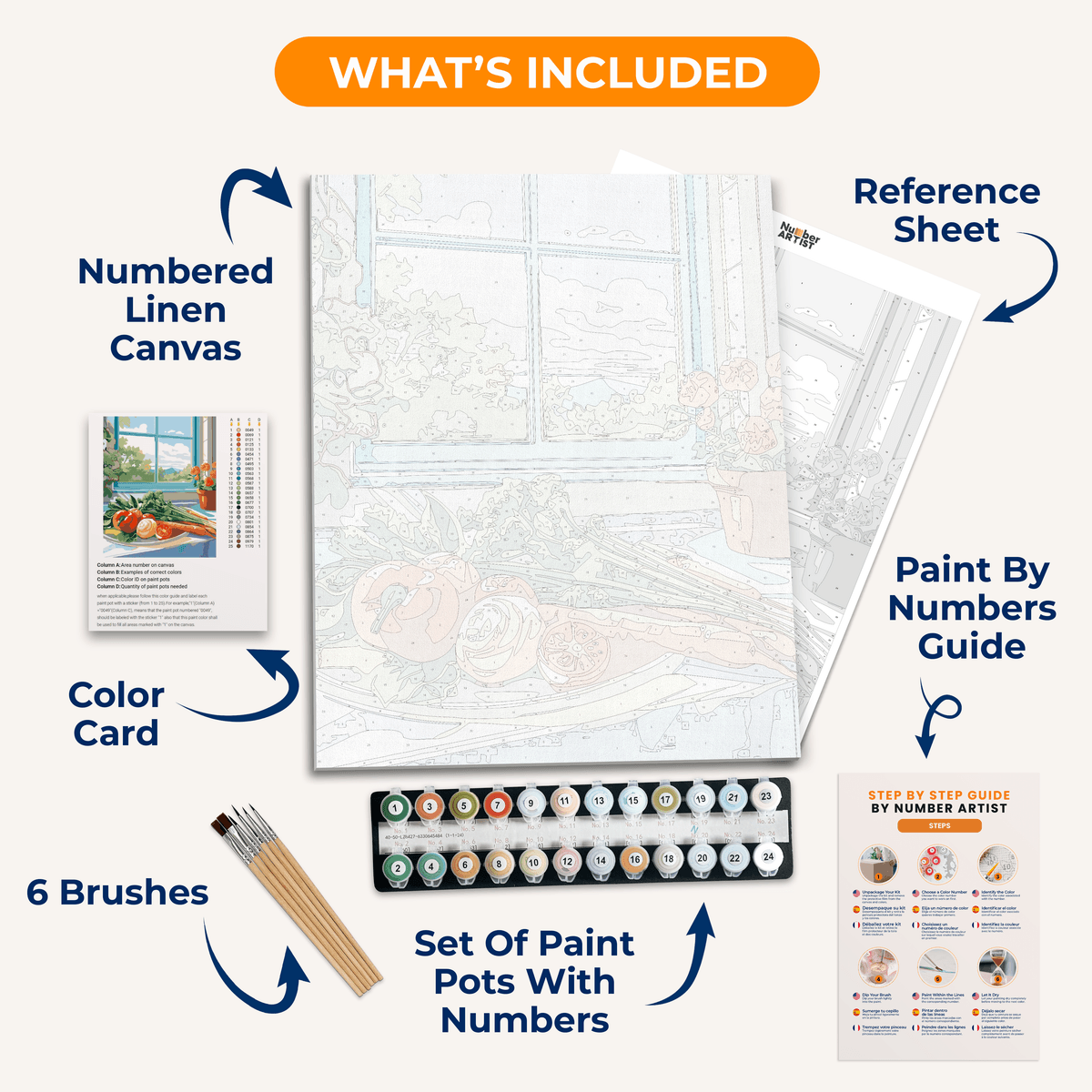 Fresh Vegetables - Number Artist Paint by Numbers Kits