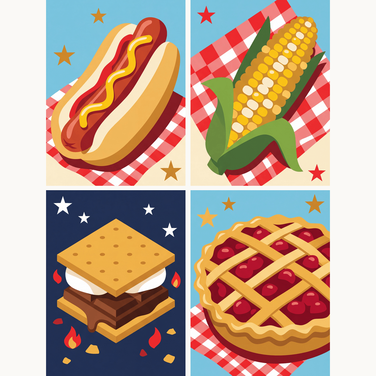 Patriotic Picnic Spread - Number Artist Paint by Numbers Kits