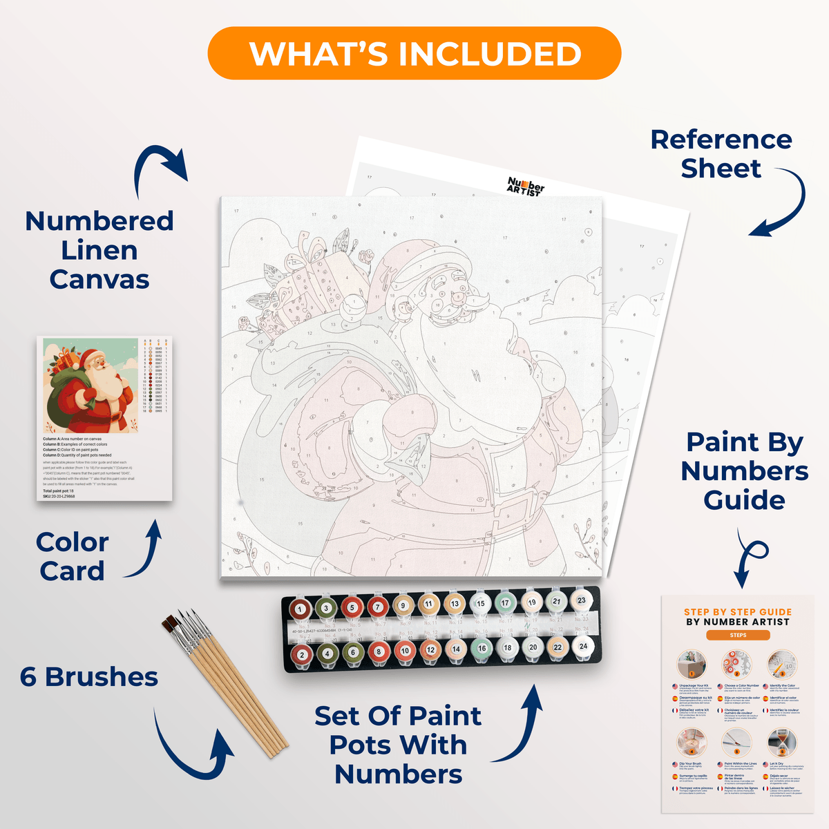 Santa's Gifts - Number Artist Paint by Numbers Kits