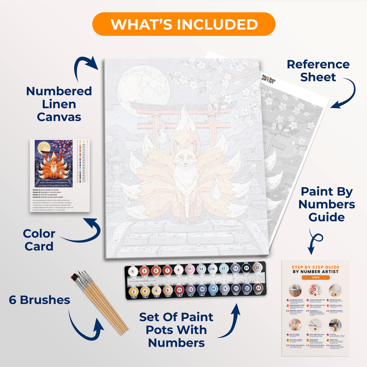 Kitsune Shrine Spirit - Number Artist Paint by Numbers Kits
