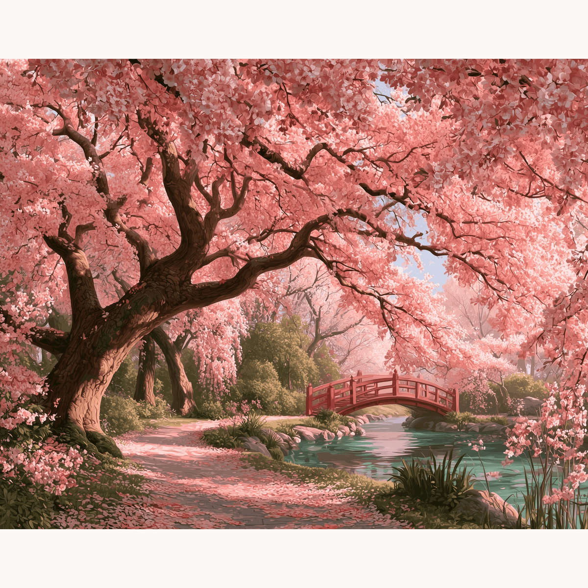 Divine Sakura Path - Number Artist Paint by Numbers Kits