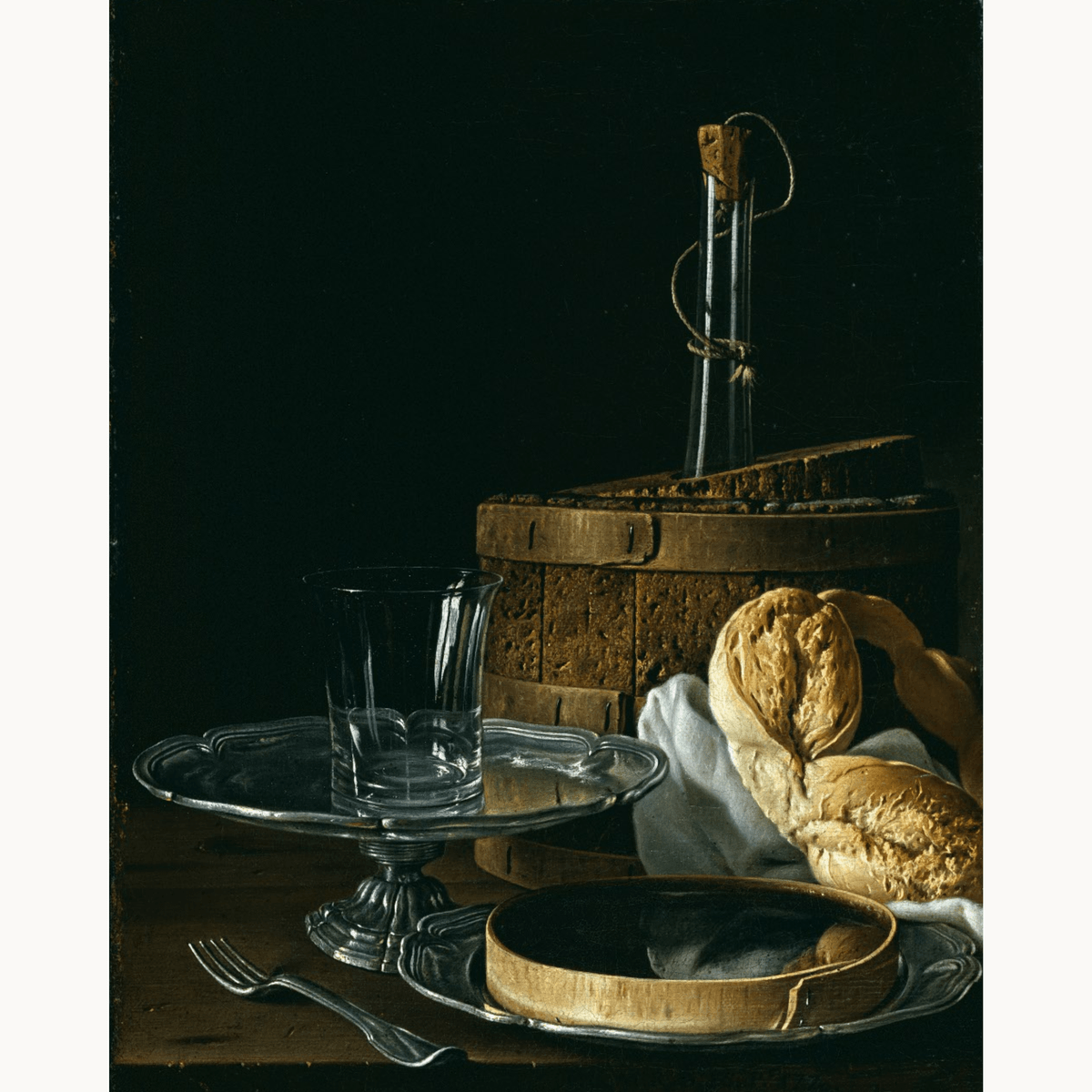 Still Life with Glass, Bread and Walnuts by Luis Egidio Melendez - Number Artist Paint by Numbers Kits