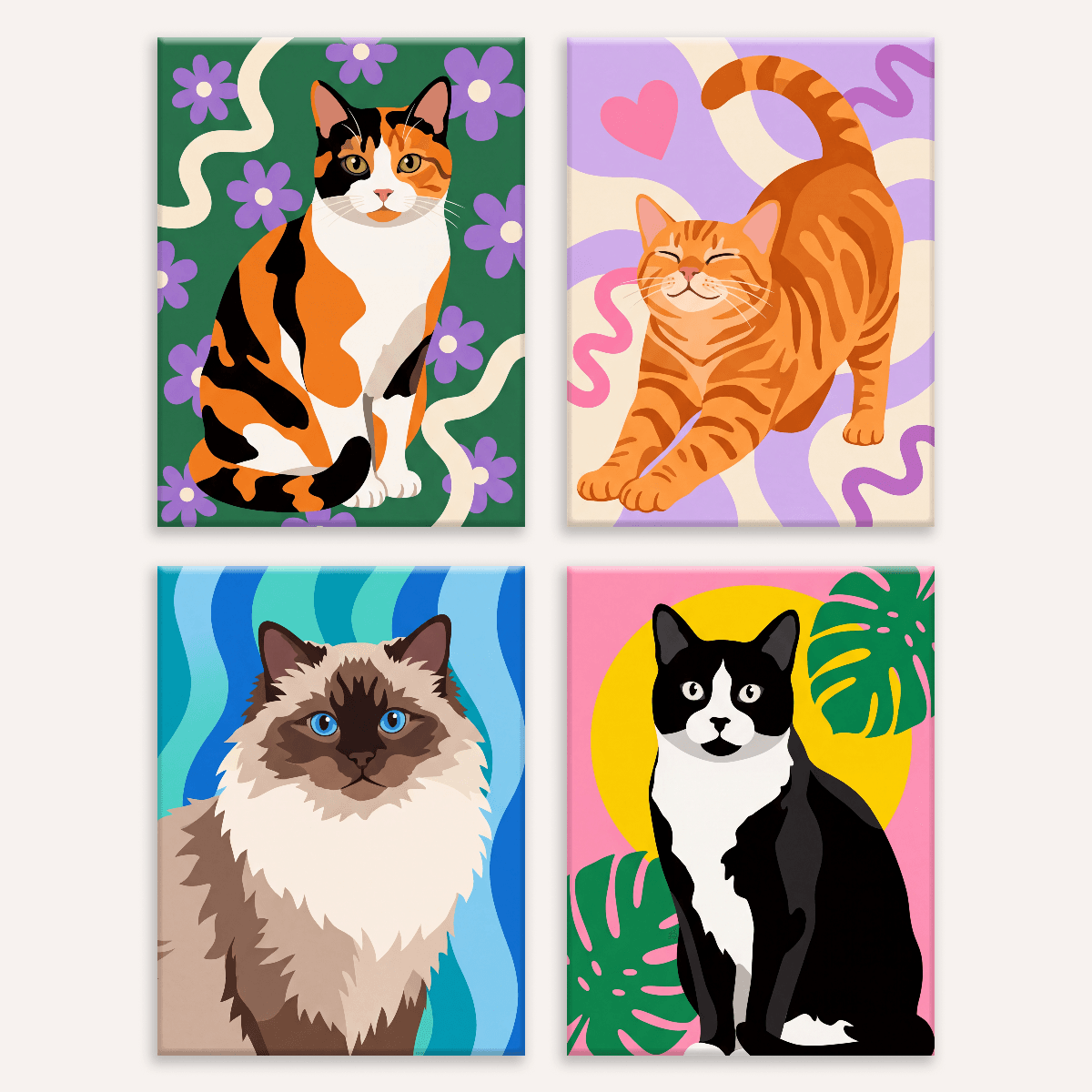 Funky Cats - Number Artist Paint by Numbers Kits
