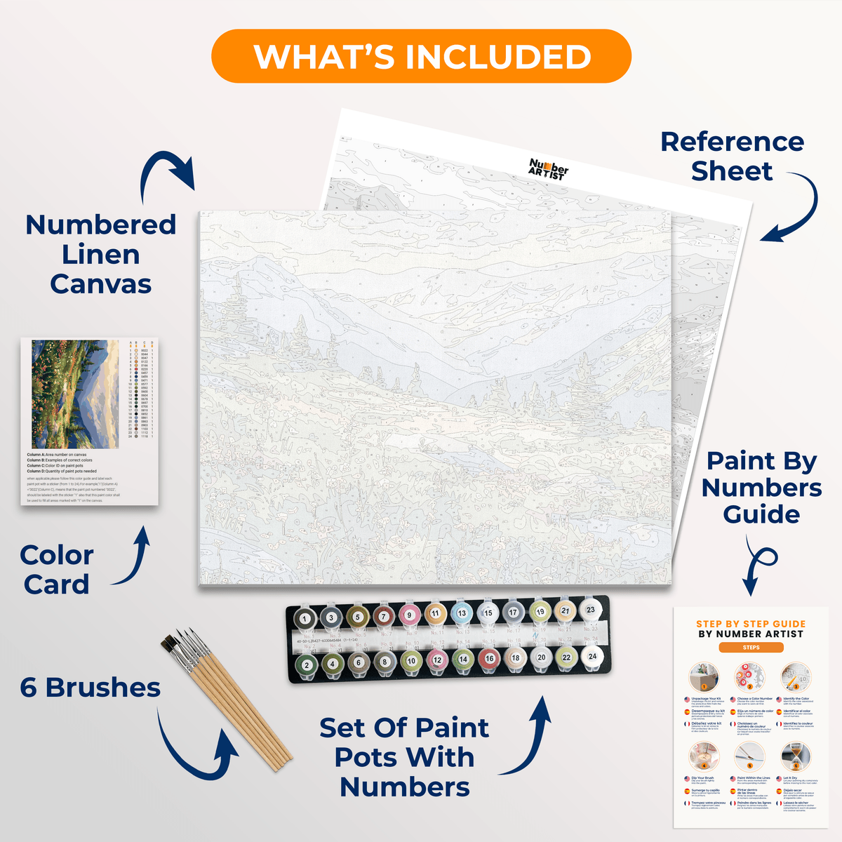 Mountain Chain View - Number Artist Paint by Numbers Kits