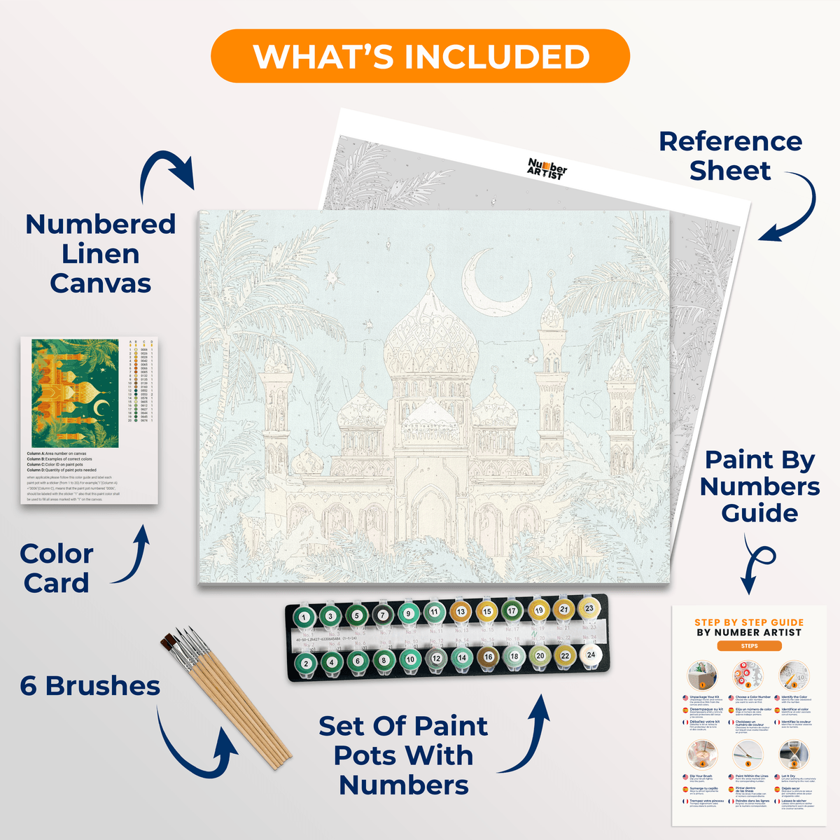 Golden Masjid - Number Artist Paint by Numbers Kits