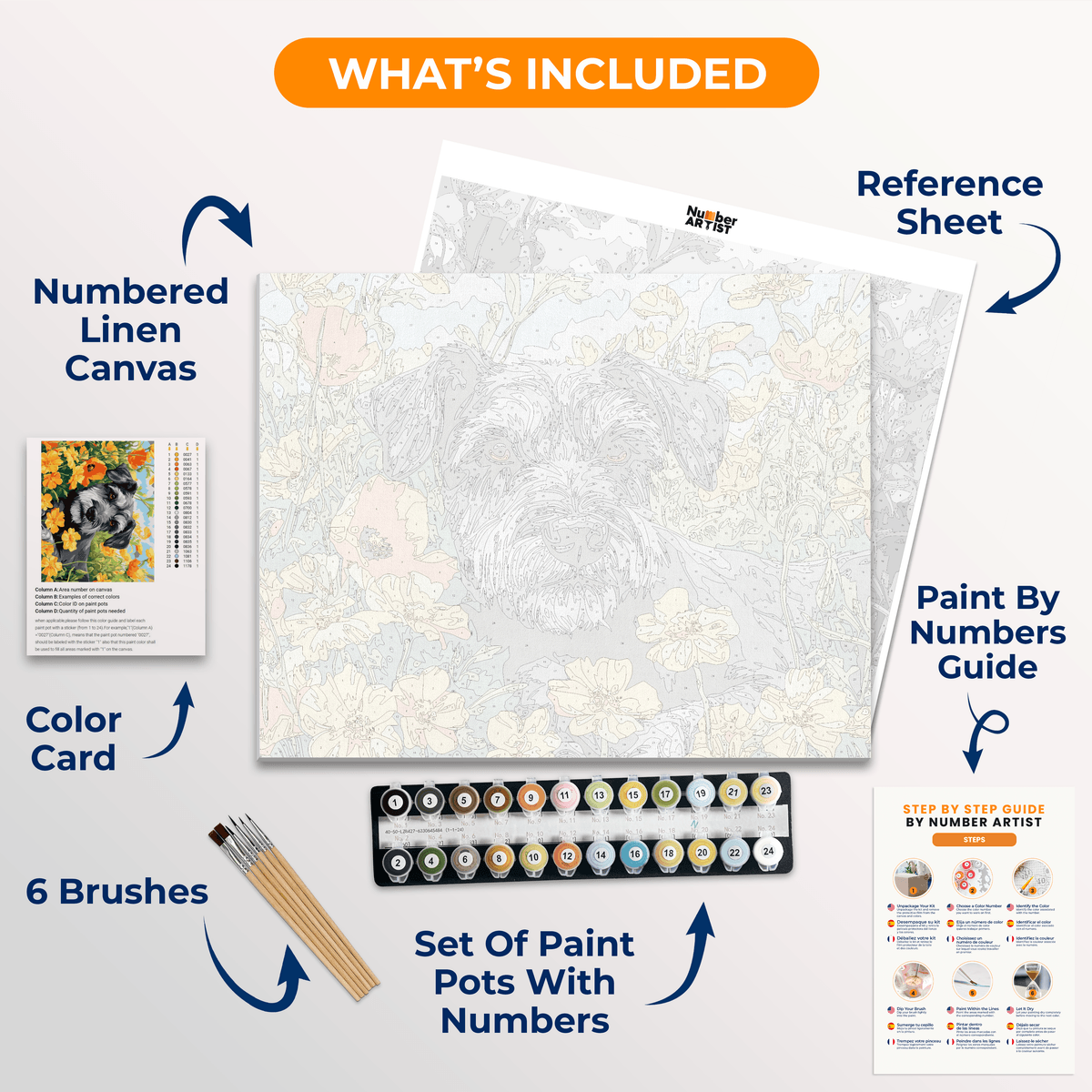 Doggo Flowers - Number Artist Paint by Numbers Kits