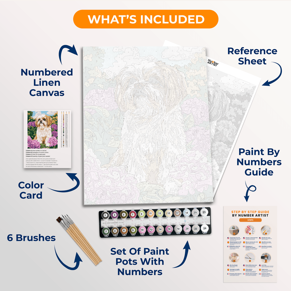 Golden Shih Tzu - Number Artist Paint by Numbers Kits