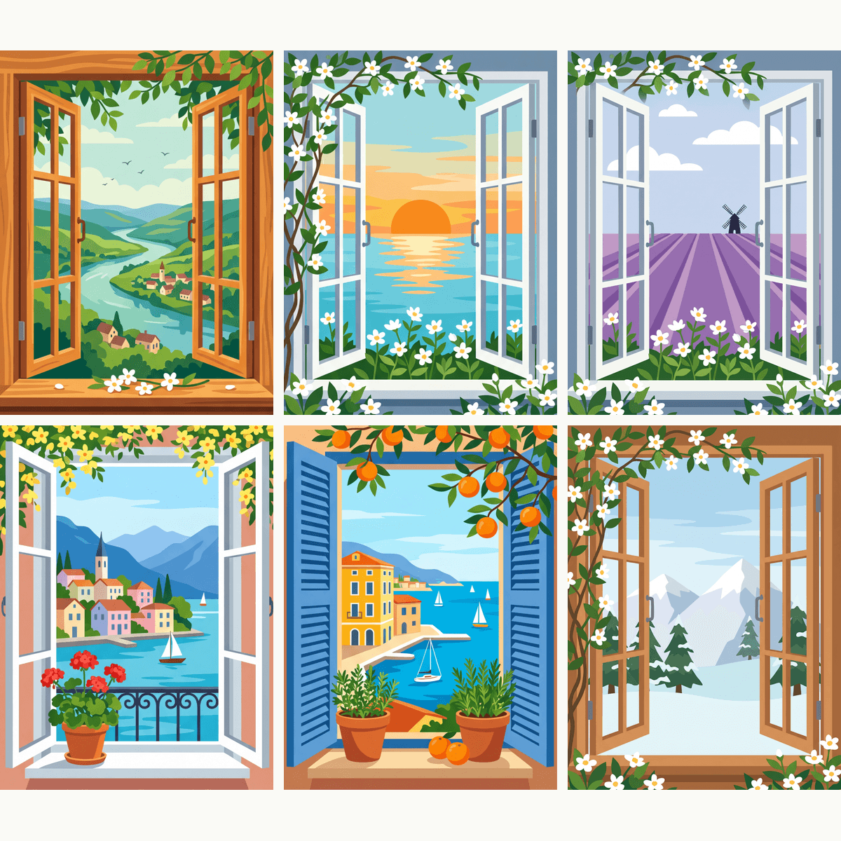 Window Views Vol. 2 - Number Artist Paint by Numbers Kits