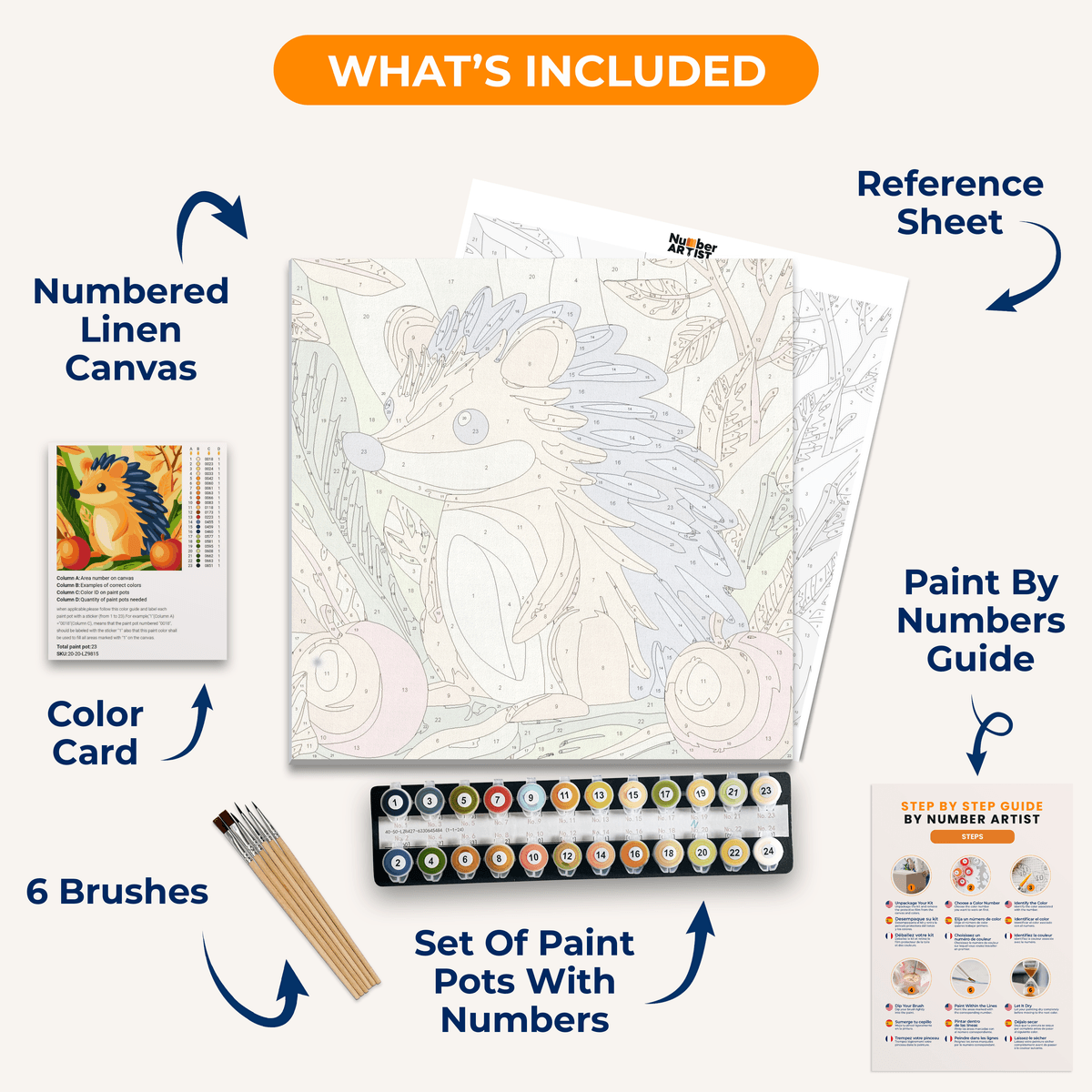 Forest Hedgehog - Number Artist Paint by Numbers Kits