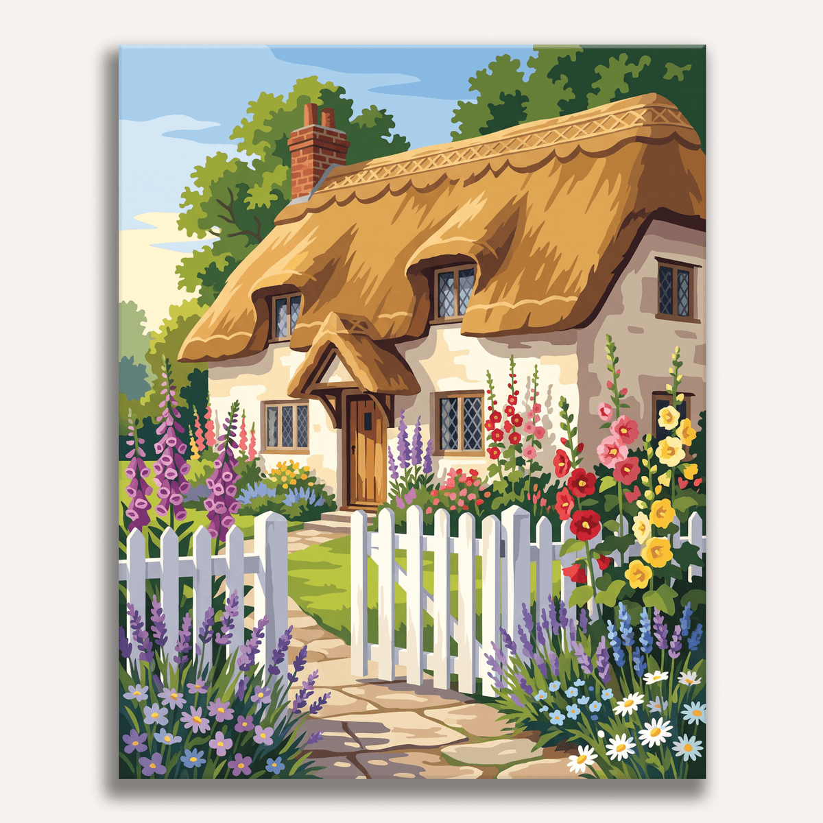 Hollyhock Cottage Charm - Number Artist Paint by Numbers Kits