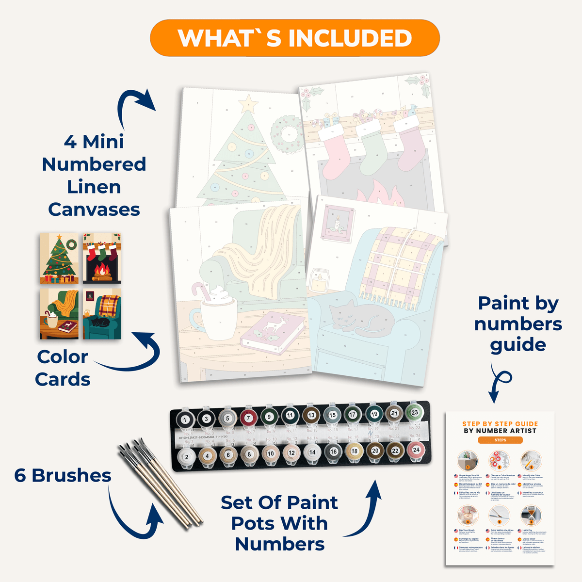 Fireside Christmas Comfort - Number Artist Paint by Numbers Kits