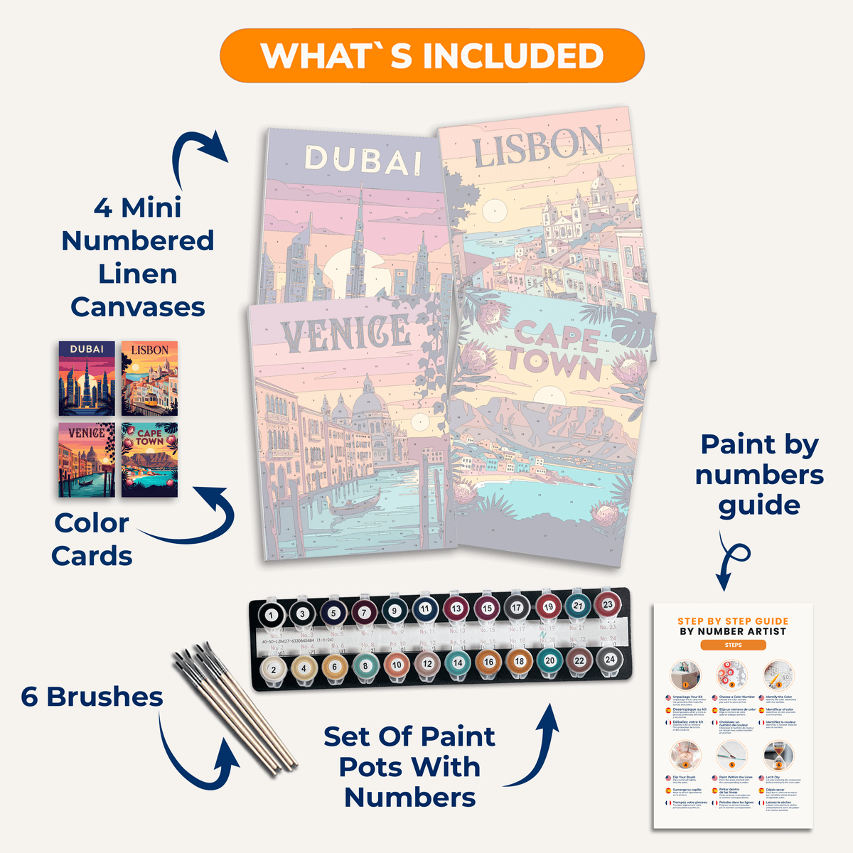 Passport Stamps - Number Artist Paint by Numbers Kits