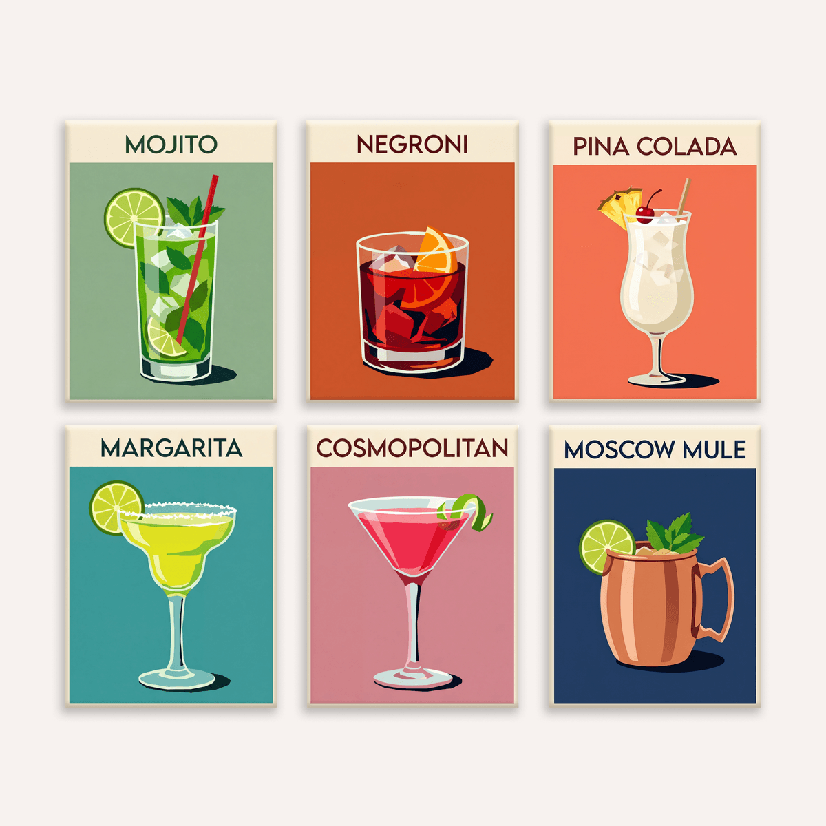 Classic Cocktails - Number Artist Paint by Numbers Kits