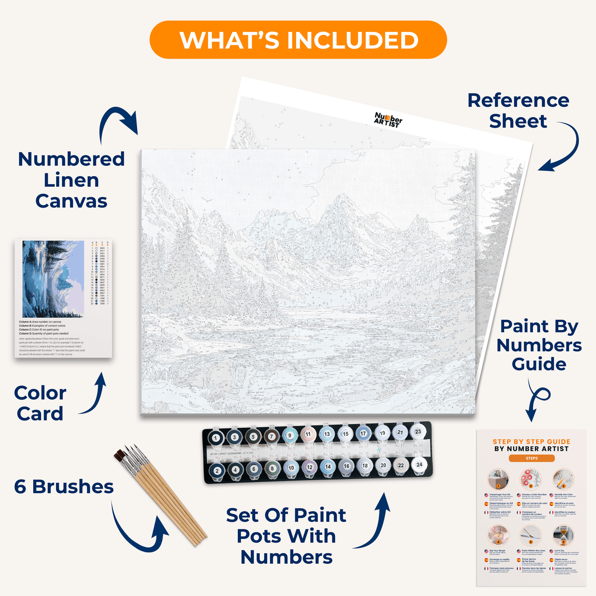 Solid Winter Waters - Number Artist Paint by Numbers Kits