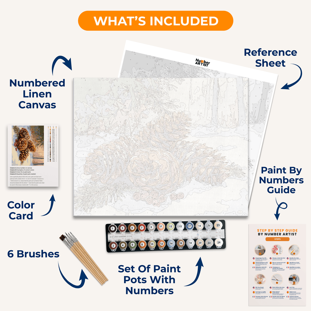 Winter Pinecones - Number Artist Paint by Numbers Kits