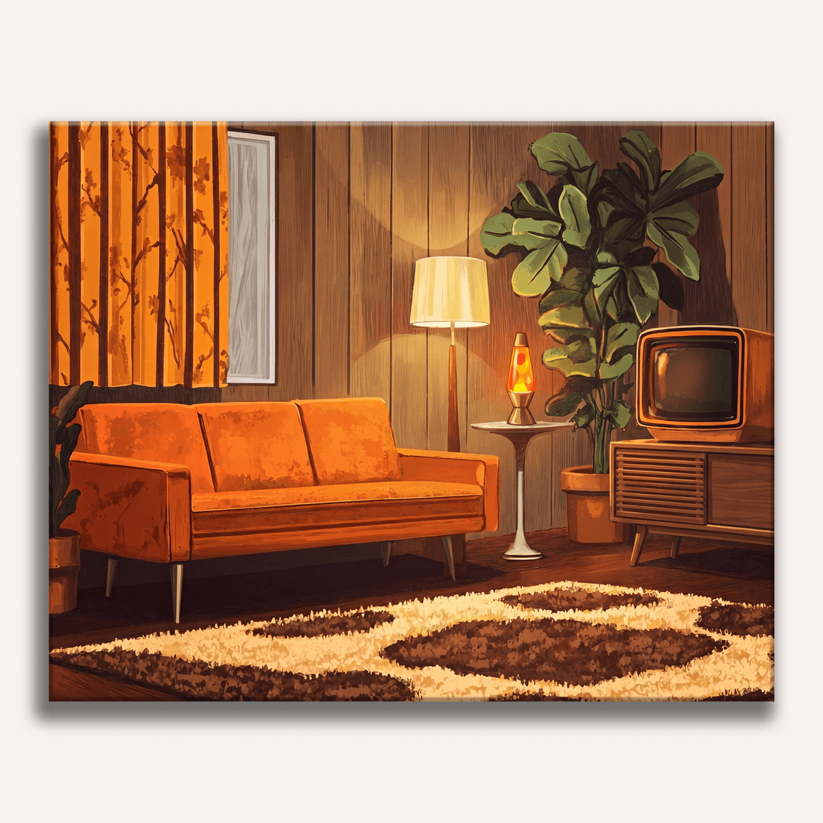 Late 60s Living Room - Number Artist Paint by Numbers Kits