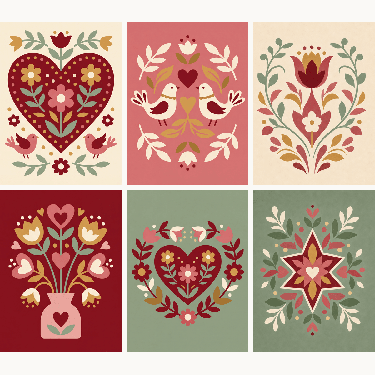 Folk Art Love - Number Artist Paint by Numbers Kits