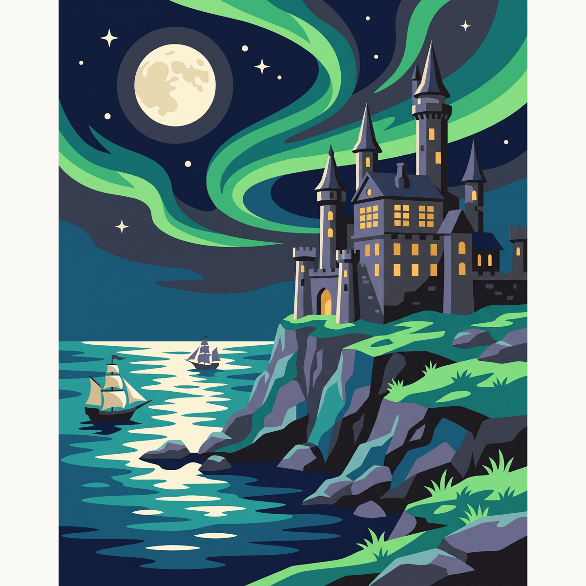 Aurora Castle Dreams - Number Artist Paint by Numbers Kits