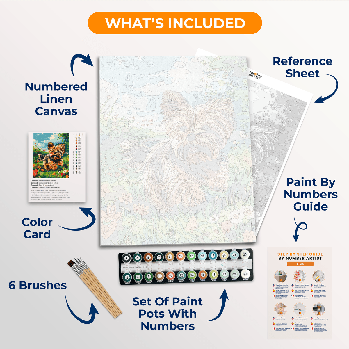 Playful Yorkie - Number Artist Paint by Numbers Kits