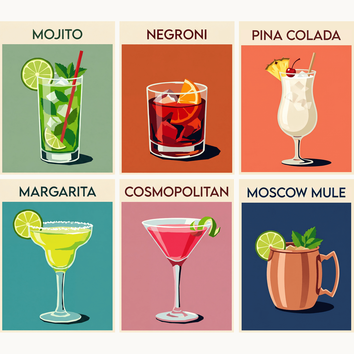 Classic Cocktails - Number Artist Paint by Numbers Kits