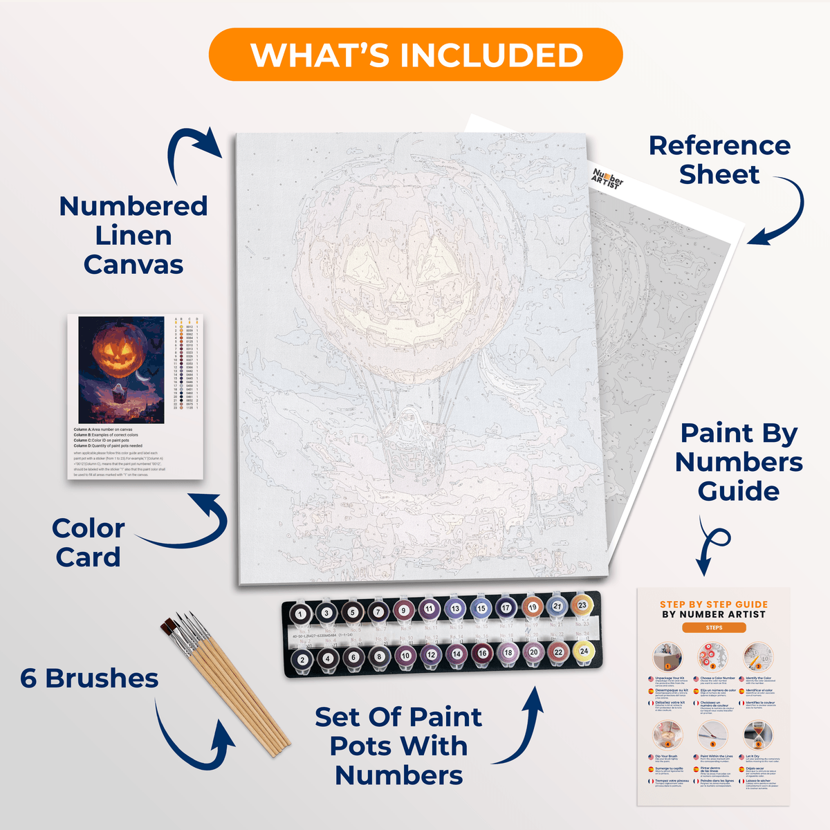 Halloween Hot Air Balloon - Number Artist Paint by Numbers Kits