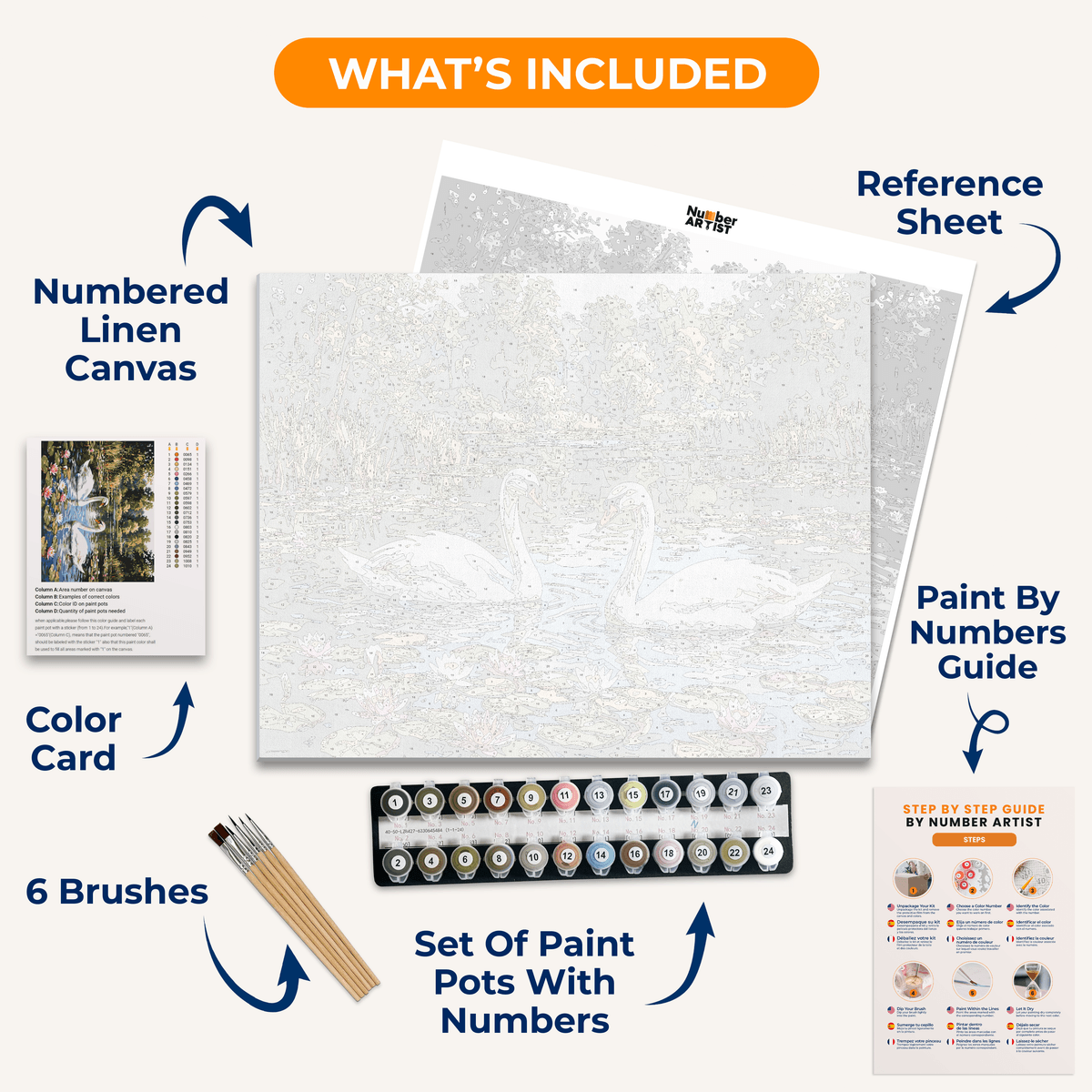 Silent Swans - Number Artist Paint by Numbers Kits