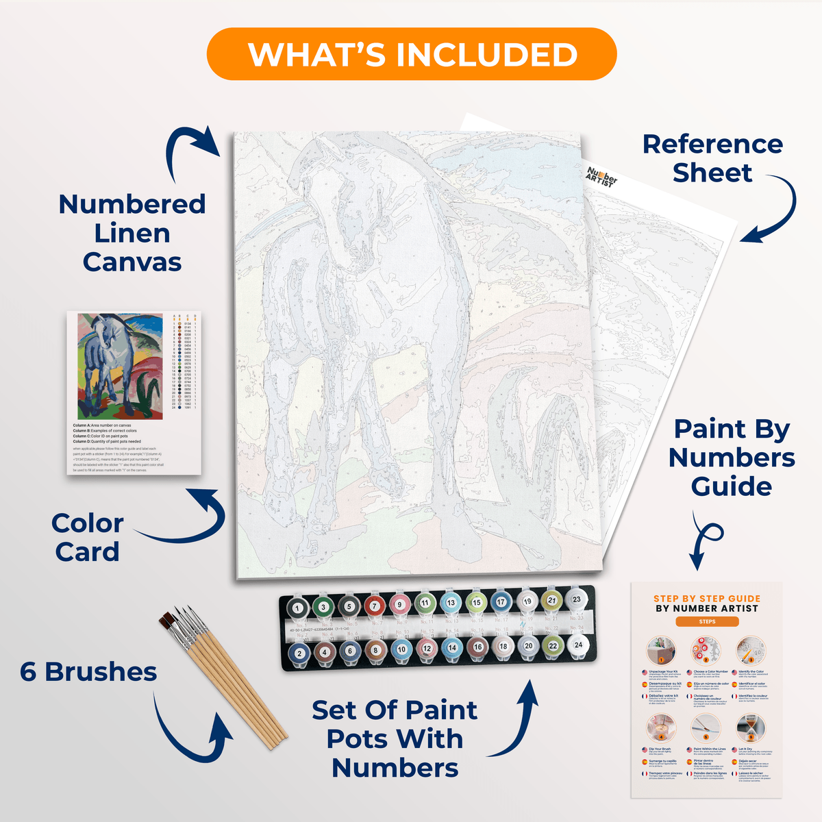 Blue Horse I by Franz Marc - Number Artist Paint by Numbers Kits