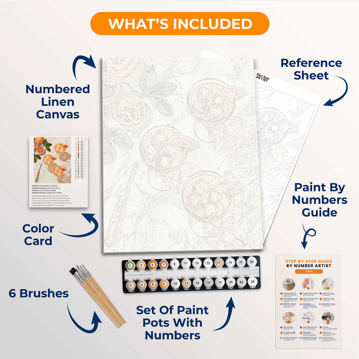 Grapefruit Cheers - Number Artist Paint by Numbers Kits