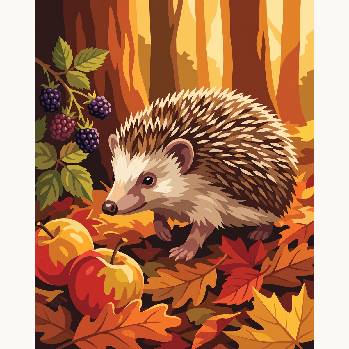 Blackberry Hedgehog - Number Artist Paint by Numbers Kits