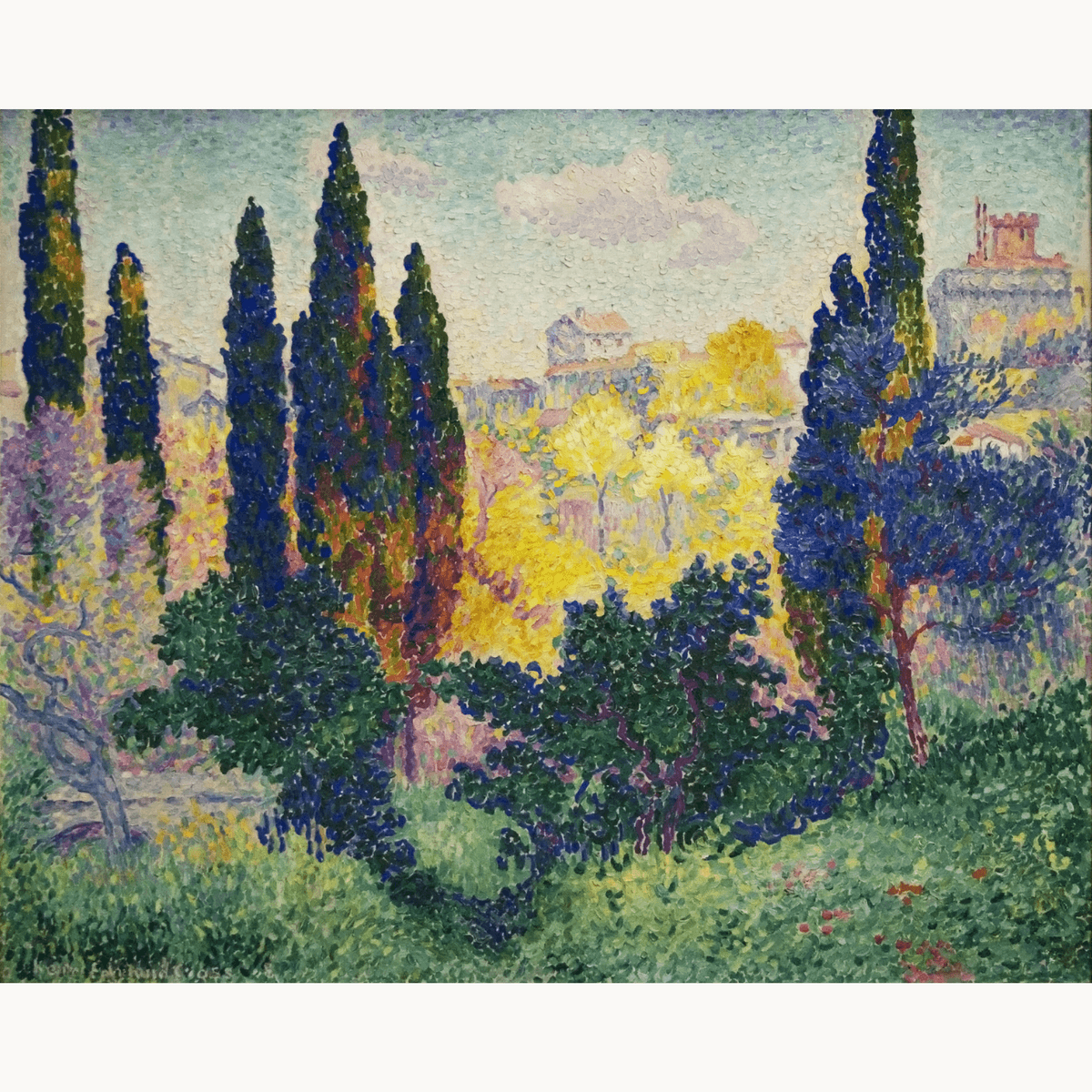 The Cypresses at Cagnes by Henri-Edmond Cross - Number Artist Paint by Numbers Kits