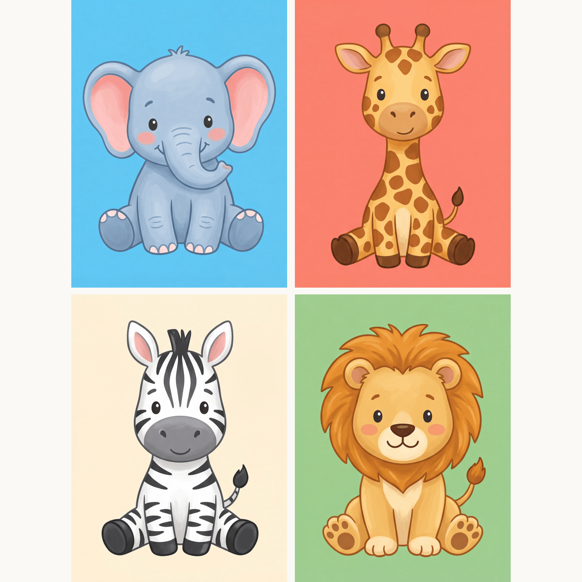 Safari Babies - Number Artist Paint by Numbers Kits