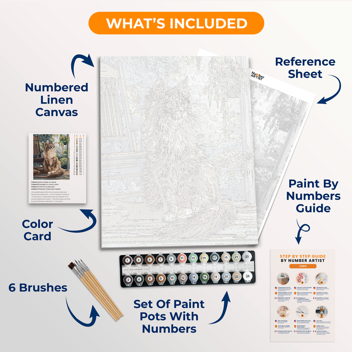 Porch Maine Coon - Number Artist Paint by Numbers Kits
