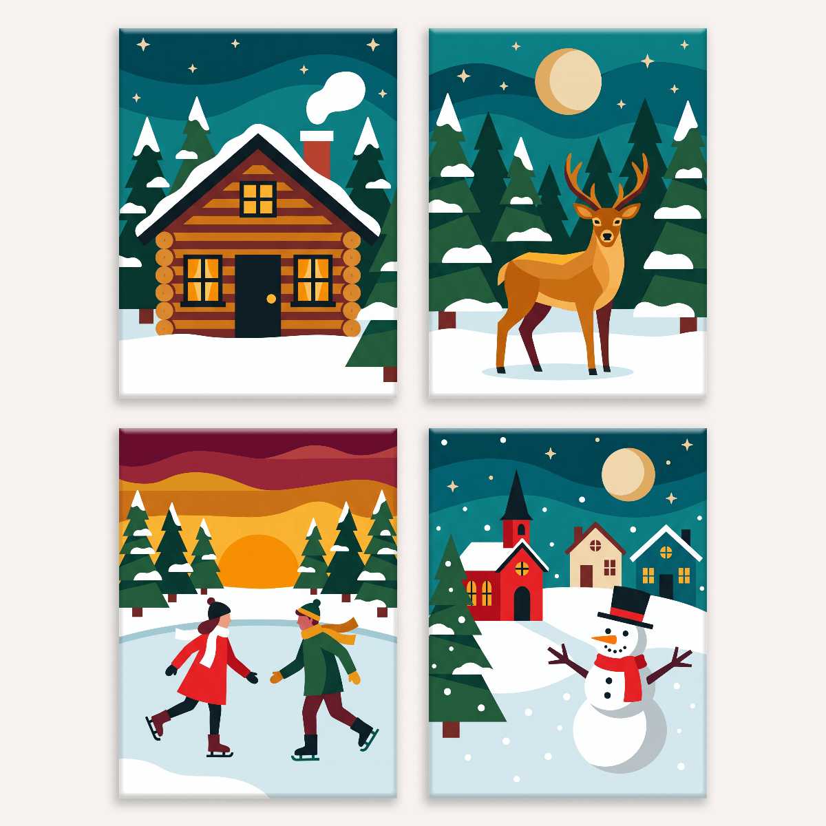 Snowy Village Charm - Number Artist Paint by Numbers Kits