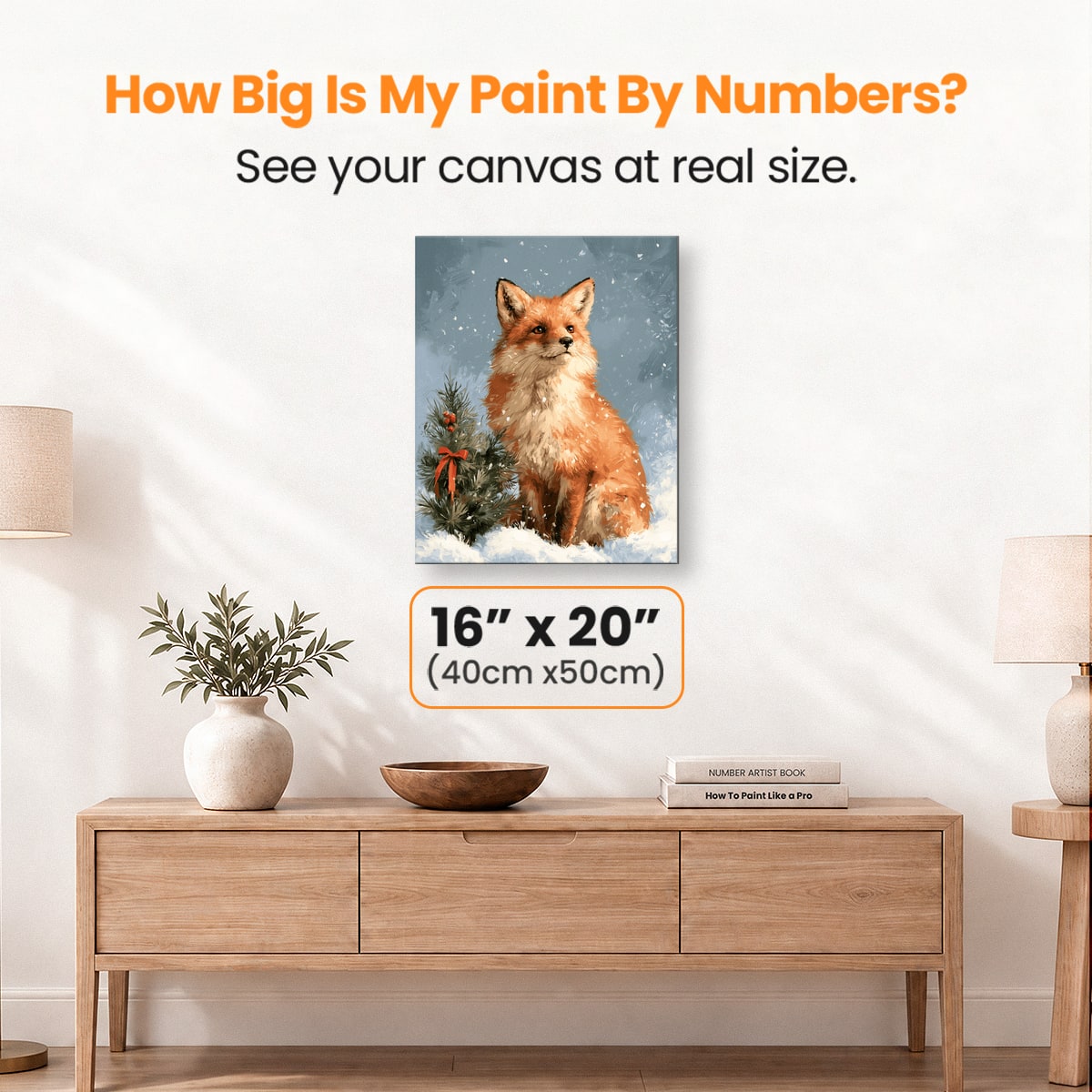 Festive Fox Portrait - Number Artist Paint by Numbers Kits