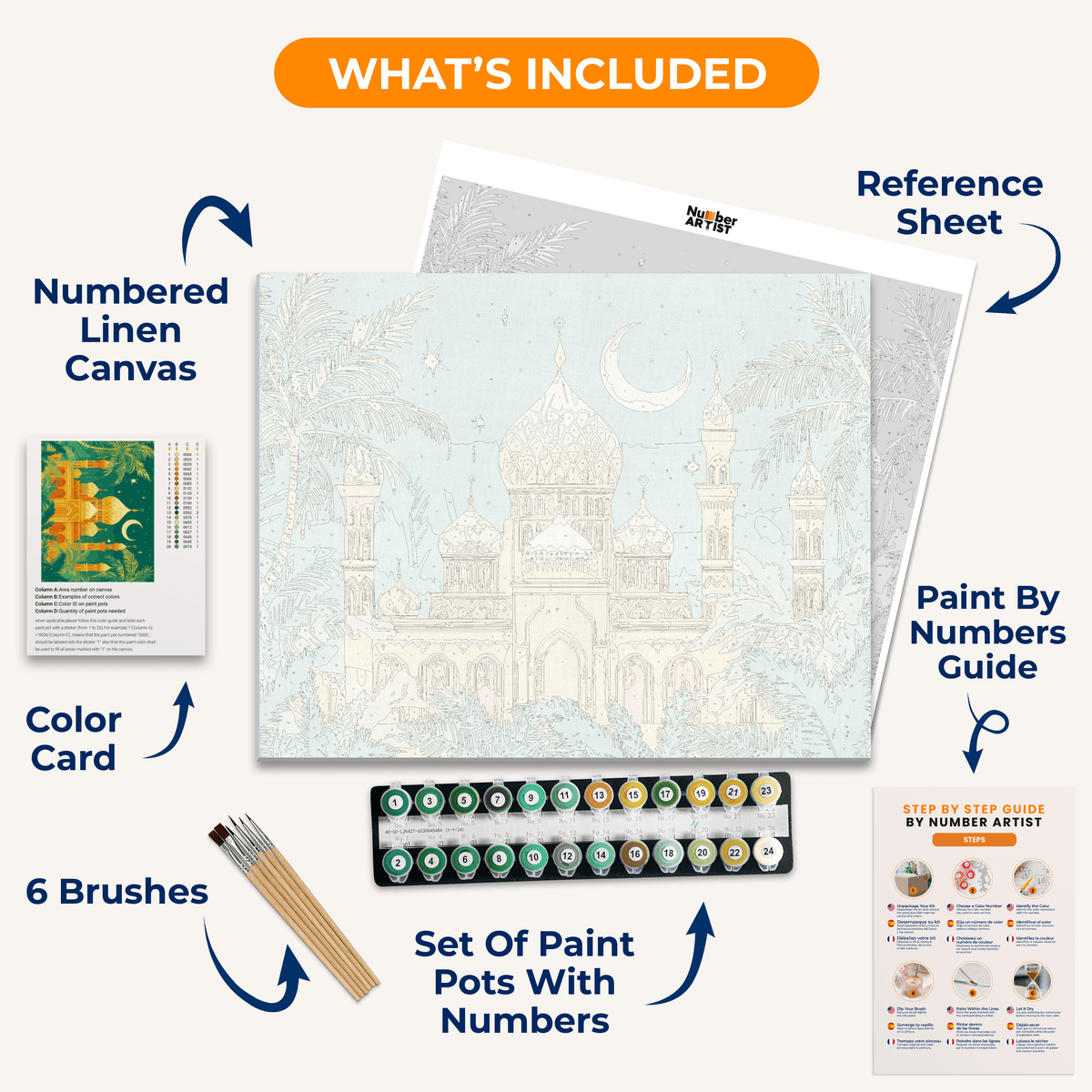 Golden Masjid - Number Artist Paint by Numbers Kits