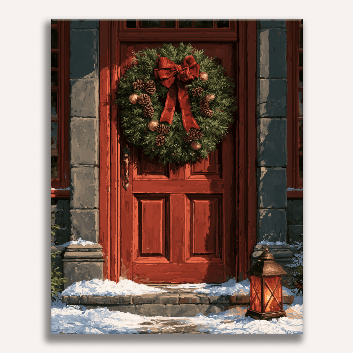 Velvet Door Wreath - Number Artist Paint by Numbers Kits