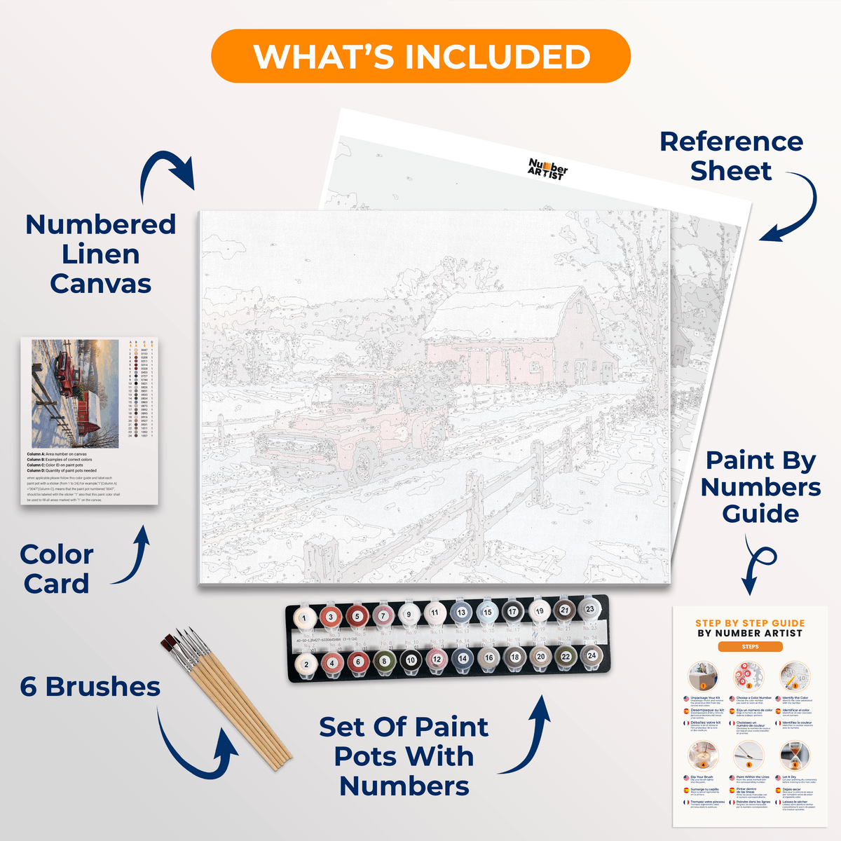 Red Truck Tradition - Number Artist Paint by Numbers Kits