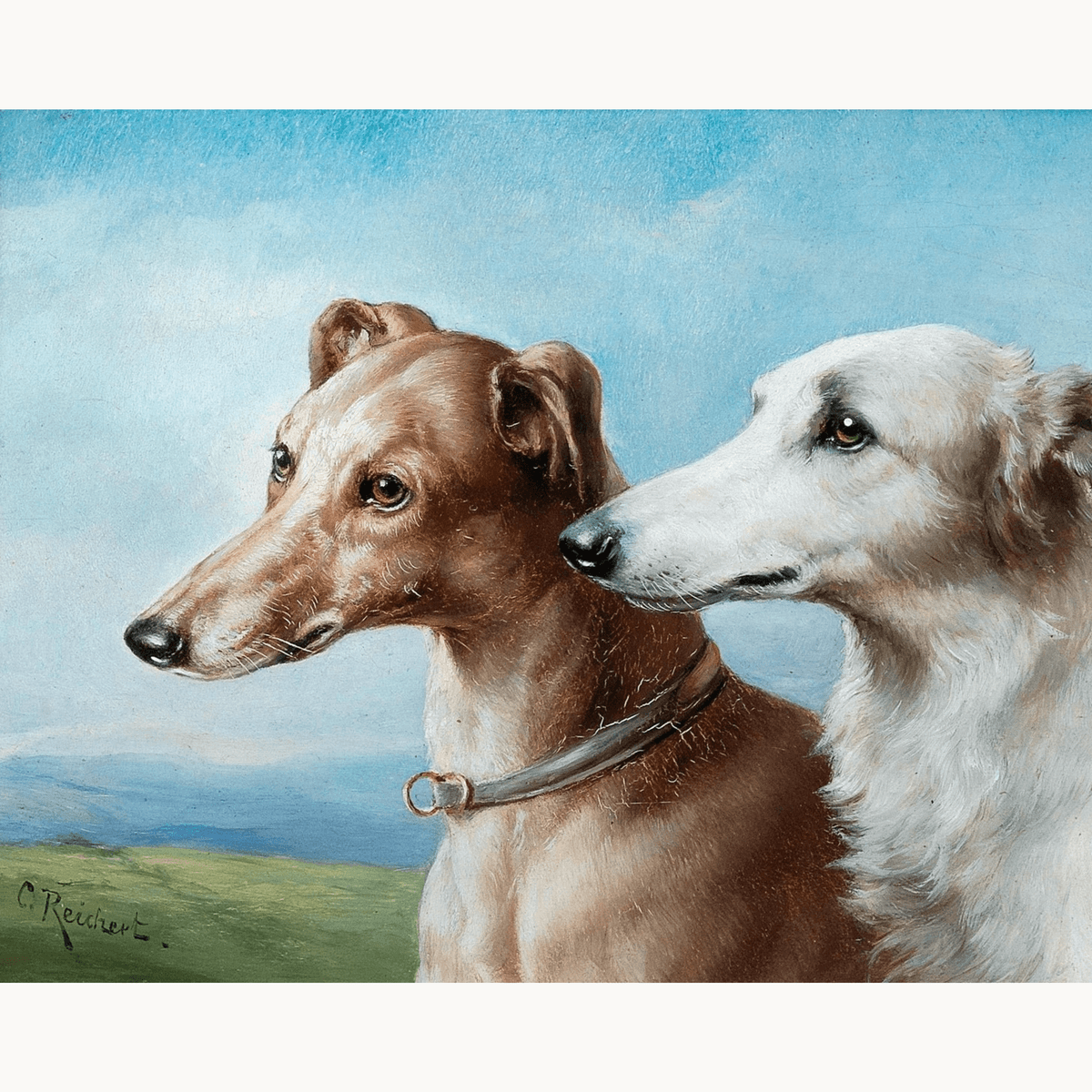 Two Greyhounds by Carl Reichert - Number Artist Paint by Numbers Kits