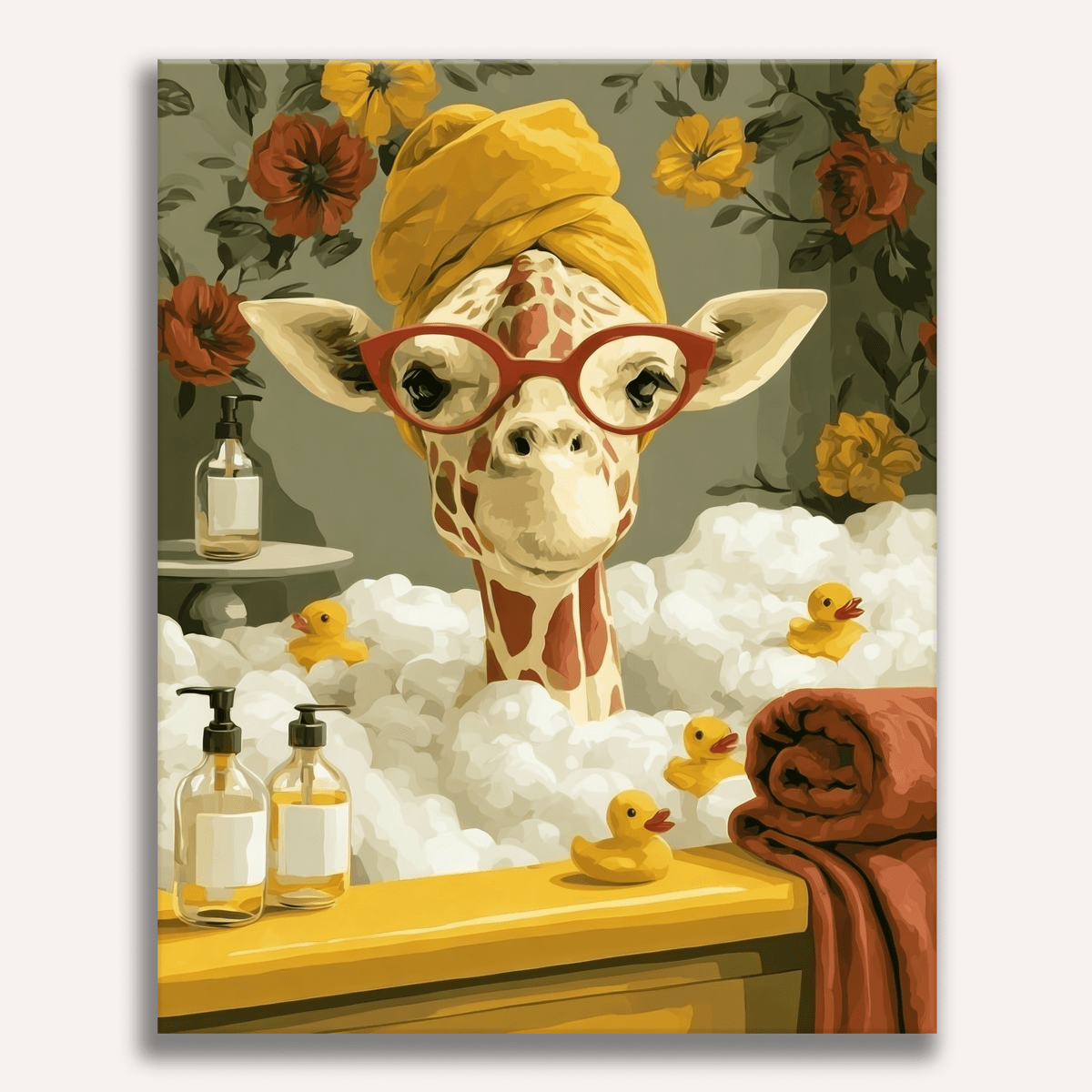 Giraffe’s Bubble Bath - Number Artist Paint by Numbers Kits