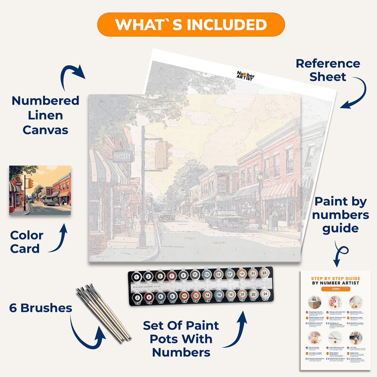 Main Street - Number Artist Paint by Numbers Kits